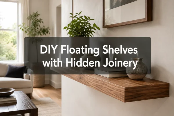 DIY Floating Shelves with Hidden Joinery: Modern Minimalist Designs Using Pocket Holes and Floating Brackets
