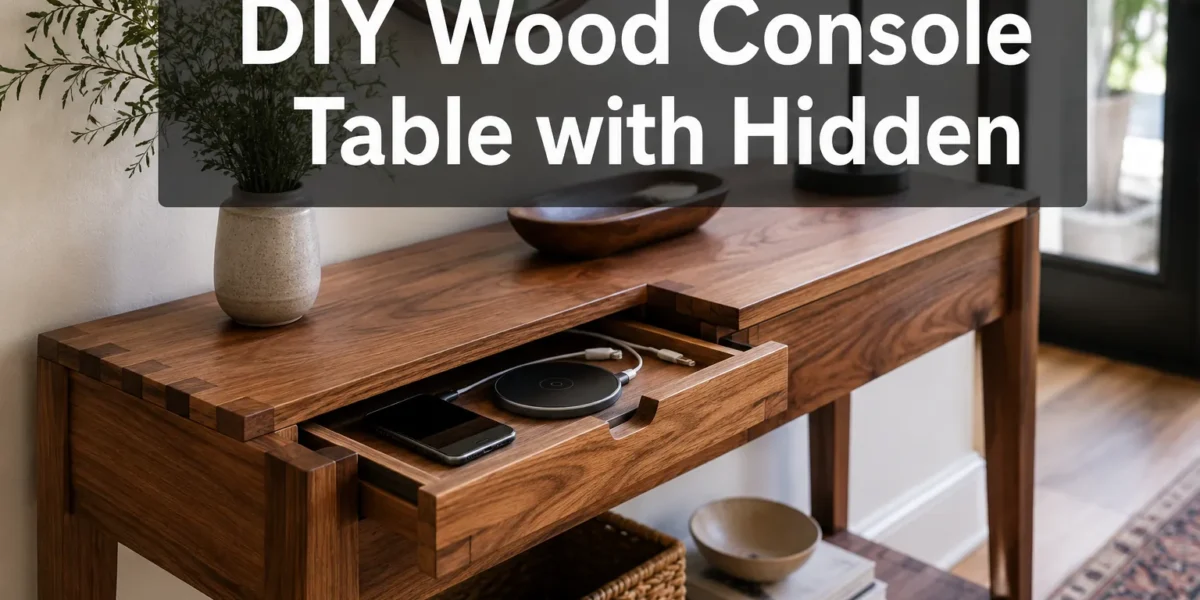 DIY Wood Console Table with Hidden Charging Station: Blending Modern Tech with Classic Craftsmanship