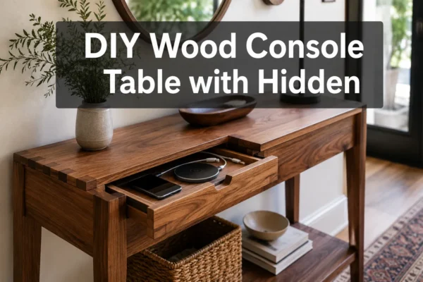 DIY Wood Console Table with Hidden Charging Station: Blending Modern Tech with Classic Craftsmanship